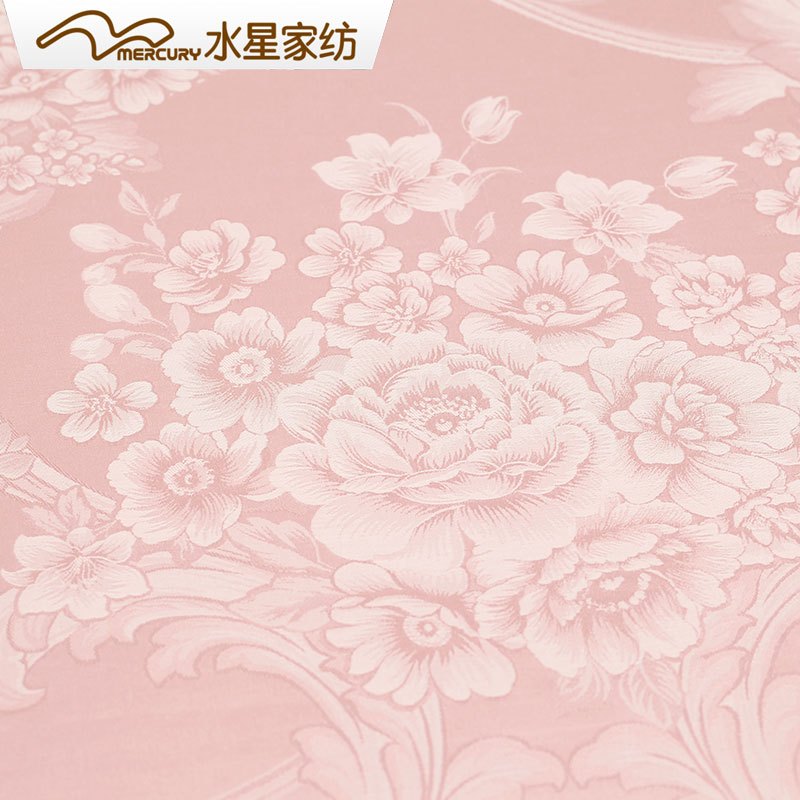 水星(MERCURY)家纺 欧式提花四件套粉色结婚床品床单被套四件套 沁香浮动1.8m床其他