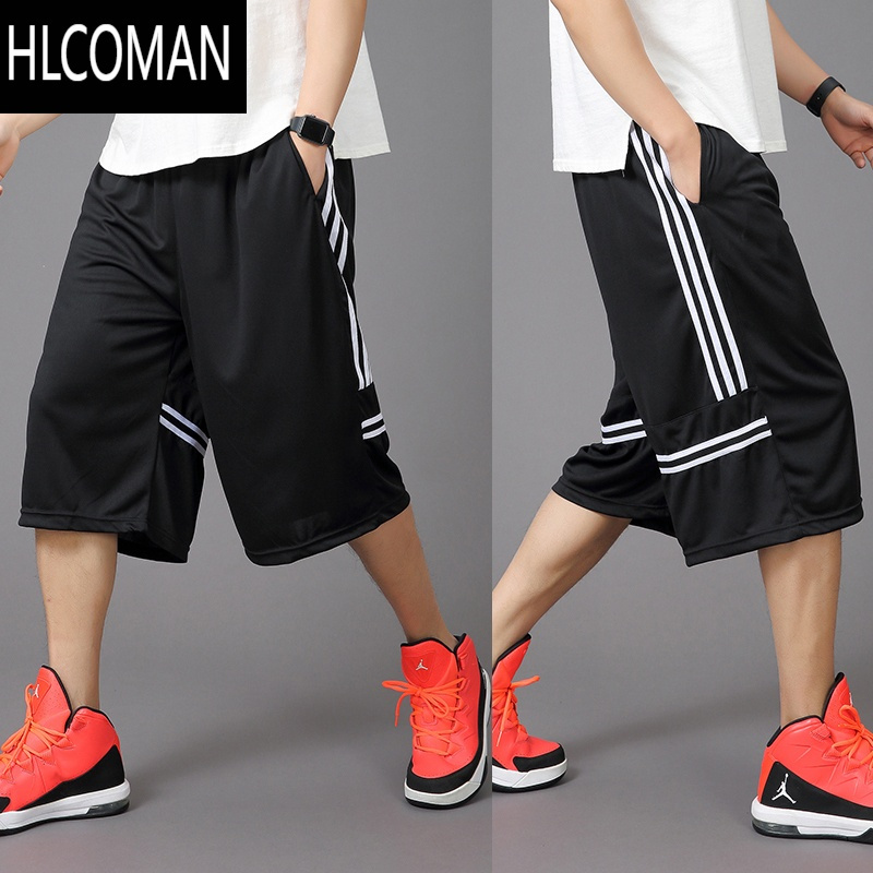 HLCOMAN100-350斤胖子短裤薄款篮球裤加肥加大运动中短裤男士六分大裤衩