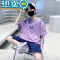 绿彩虹光儿童装男童夏装套装夏季2023新款中大童夏款短袖男孩衣服酷帅洋气
