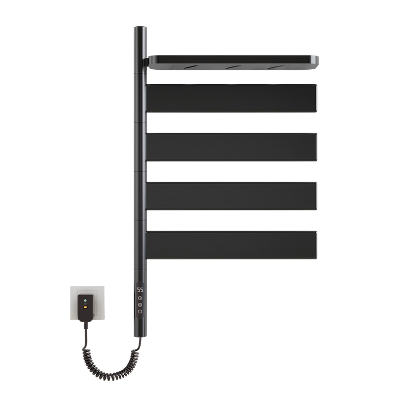 SIOYIE/芯毅德国品牌智能电热毛巾架烘干除湿浴室可旋转抑菌防水防潮浴巾架免费安装G69 黑色