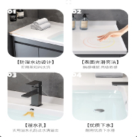 邦云浴室柜组合一体陶瓷盆浴室柜组合卫生间洗脸盆面盆浴室镜卫浴洗手盆面盆洗漱台洗手台浴柜洗手池挂墙式智能镜柜实木多层柜体