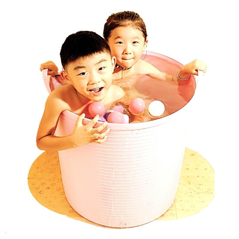 加厚超大号儿童洗澡桶宝宝浴桶泡澡桶塑料沐浴桶婴儿浴盆澡盆游泳超大号升级款大号淡绿0-15岁波迷娜BOMINA
