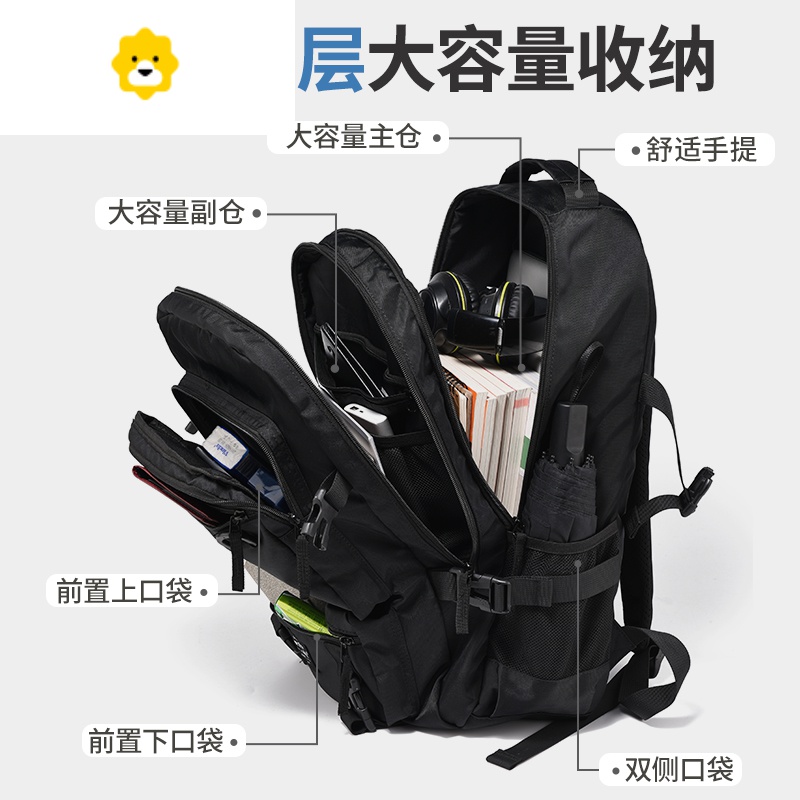FENGHOU书包男大学生双肩包女高中初中学生大容量韩版原宿ulzzang背包夏高清大图
