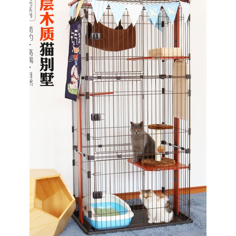 猫笼子家用猫别墅双层三四层大号猫咪猫舍实木清仓豪华室内猫笼子高清大图