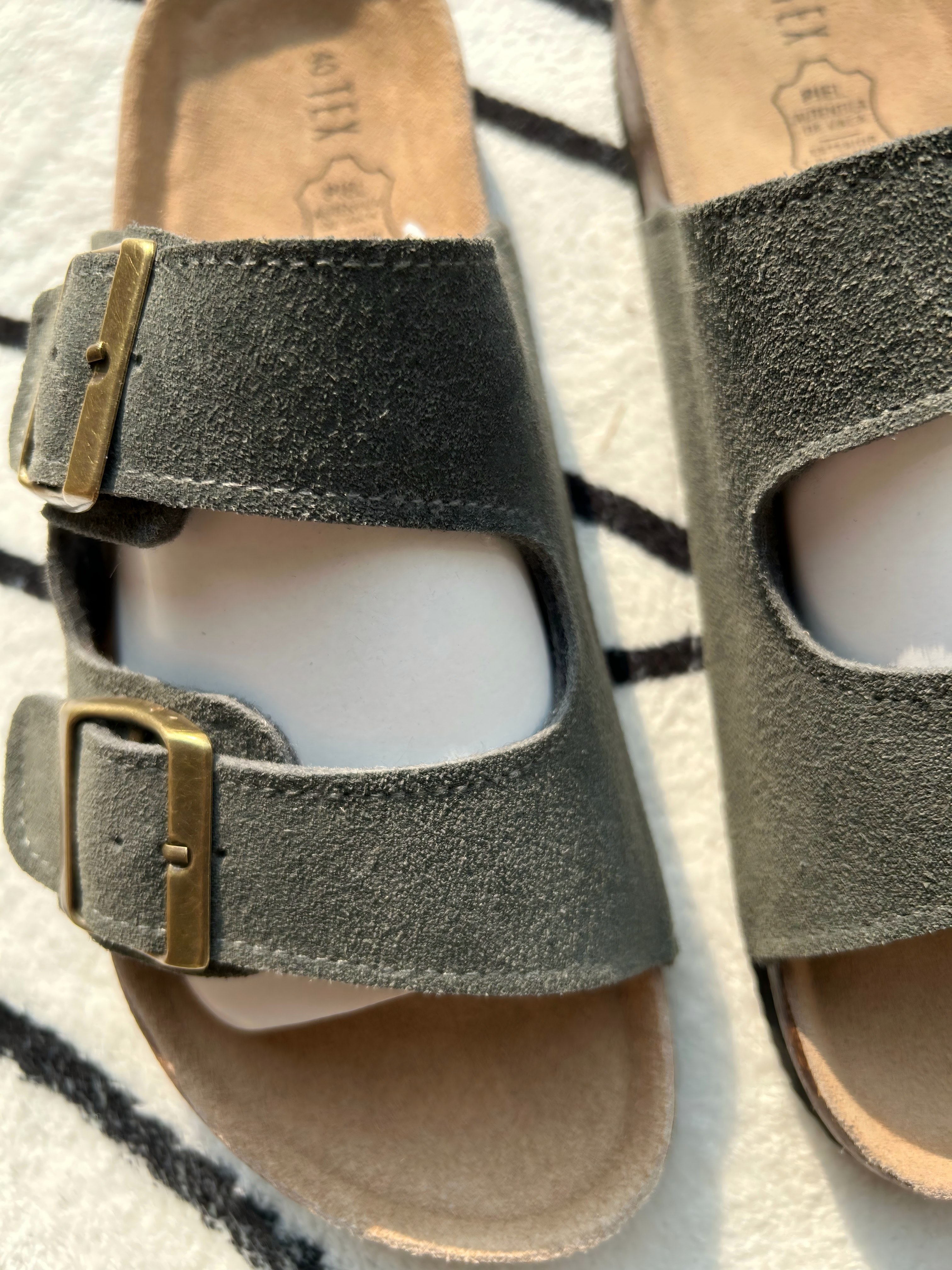 外贸出口男士春夏牛皮软木拖勃肯拖鞋凉拖鞋高清大图