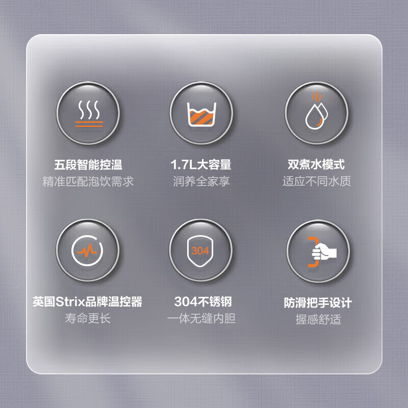 苏泊尔(SUPOR)烧水壶保温一体全自动恒温电热水壶5段调温开水壶电水壶304食品级不锈钢内胆1.7L大容量高清大图