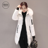 简妮薇(JIANNIWEI)冬季大码加厚中长款外套羽绒服女2018秋冬季新款韩版百搭面包服学生棉袄外套女