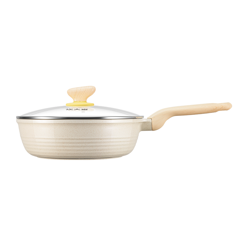 炊大皇 不粘煎锅不脏锅平底锅 加深聚油煎锅牛排锅天然气煤气通用 网红大白聚油不粘深煎锅28cm JG28DB-H