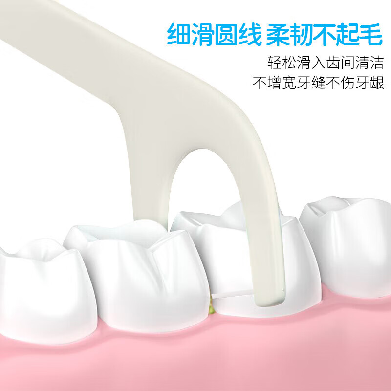 健舒佳(Kensuka)舒适洁齿牙线棒 高分子圆线超细牙线清洁齿缝剔牙签家庭装50支/包高清大图