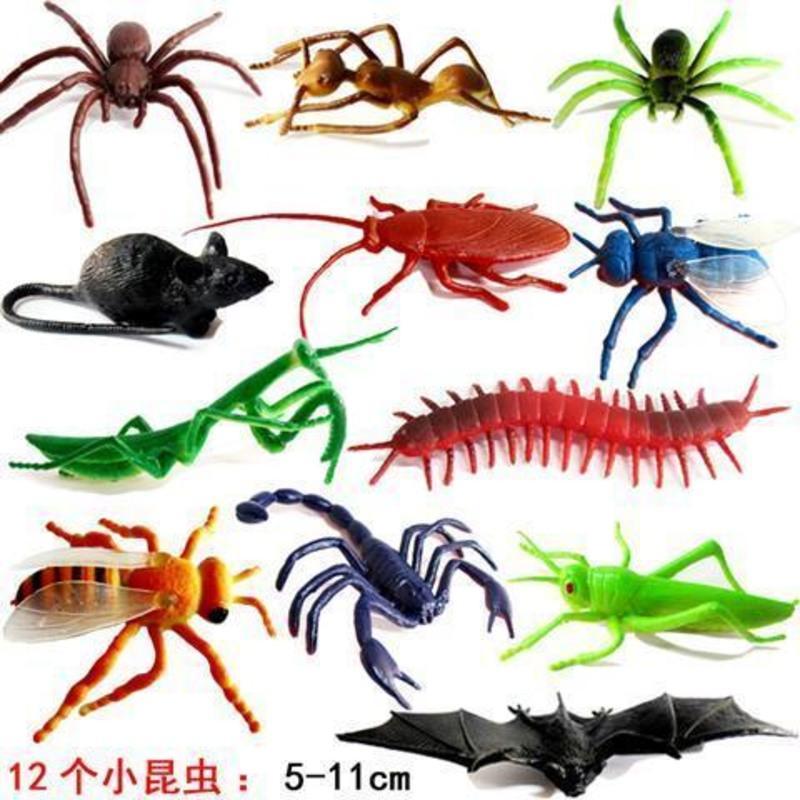 塑胶仿真动物模型套装恐龙爬行小昆虫玩具儿童早教认知益智教具小号款