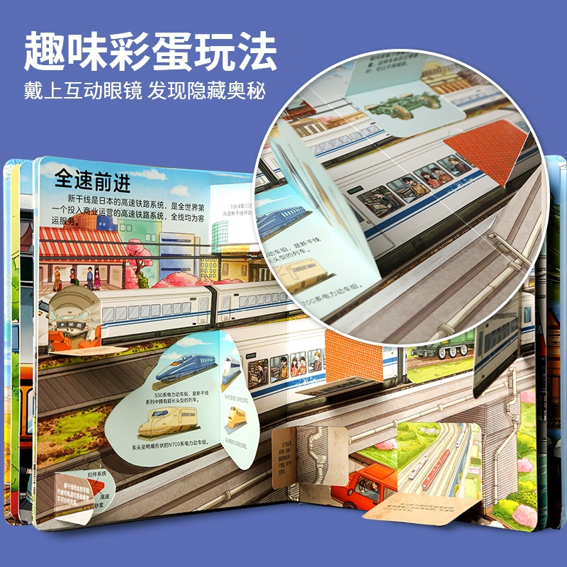 揭秘火车❤眼镜 [正版]揭秘火车3d立体书 揭秘系列儿童翻翻书低幼版系列3-6-8-12岁以上小学生一二年级课外阅读