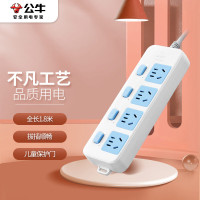 公牛 BULL 拖线板插座 GN-315 分控4位 1.8米 产品升级,圆孔改扁孔,新老产品随机发货(新国标)