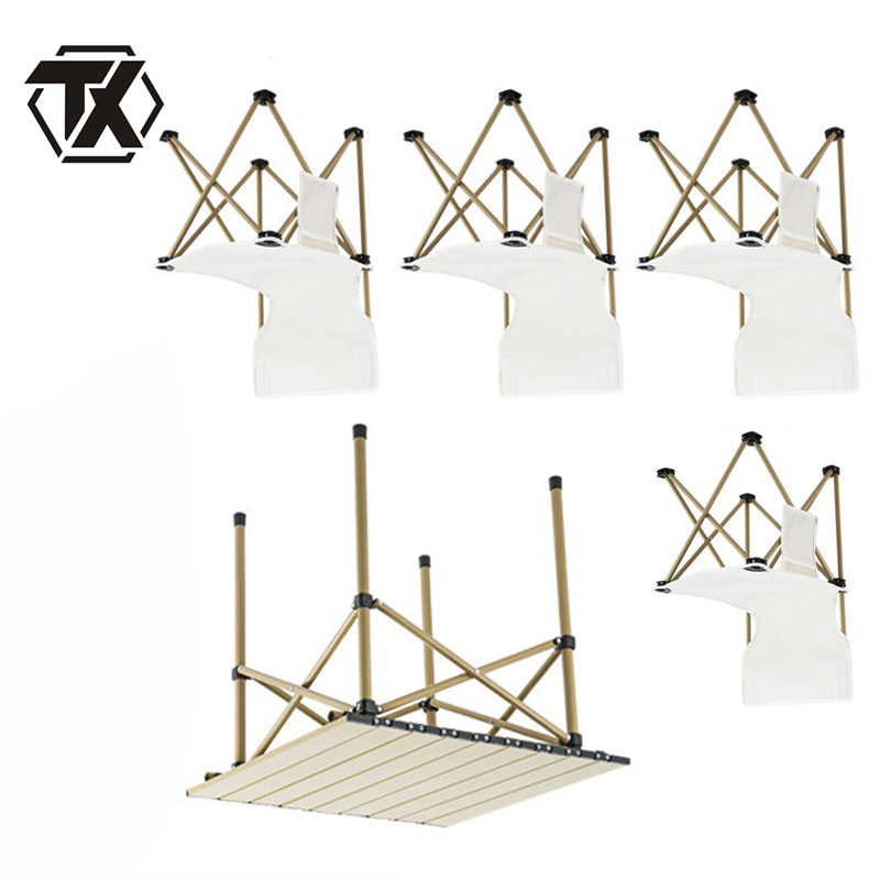 铁迅 露营折叠桌椅五件套ZY9 套高清大图