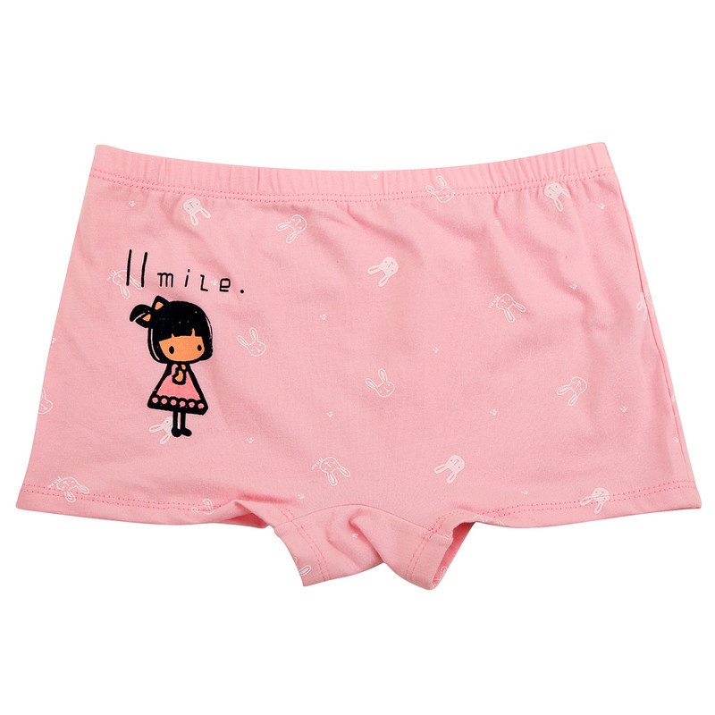 mawcha可爱儿童内裤平角女童内裤精梳棉小孩宝宝短裤5条装