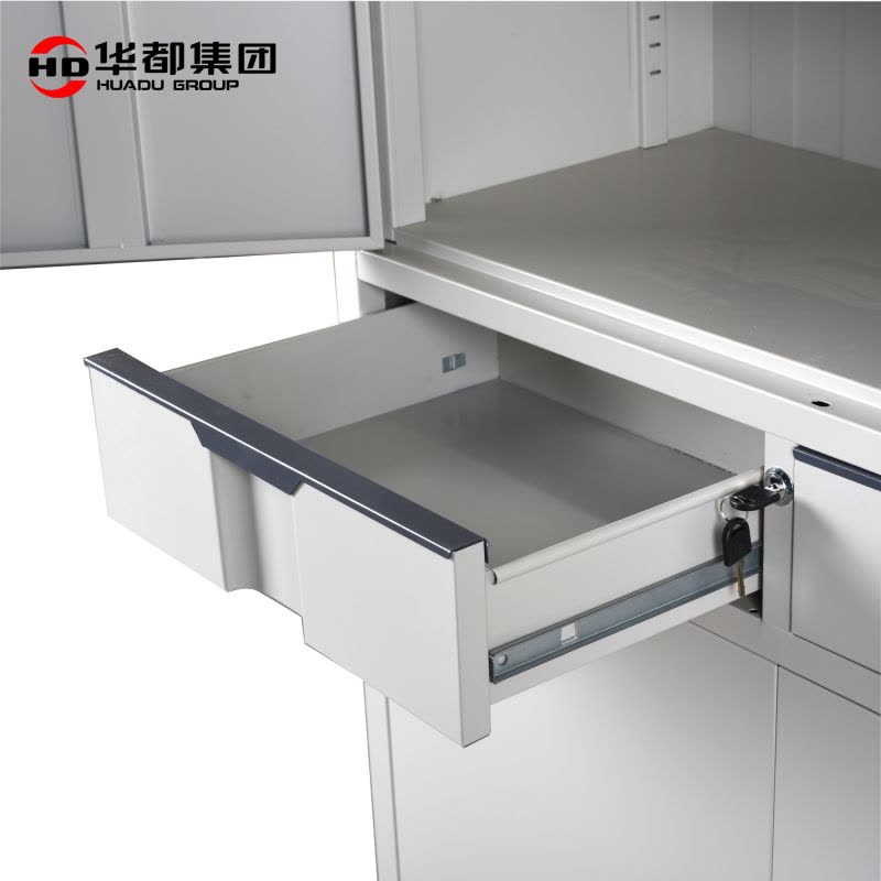 华都HDX-01 二明斗通双节柜华都文件柜档案柜钢制铁皮柜凭证五节柜办公柜资料柜器械柜带锁玻璃柜图片