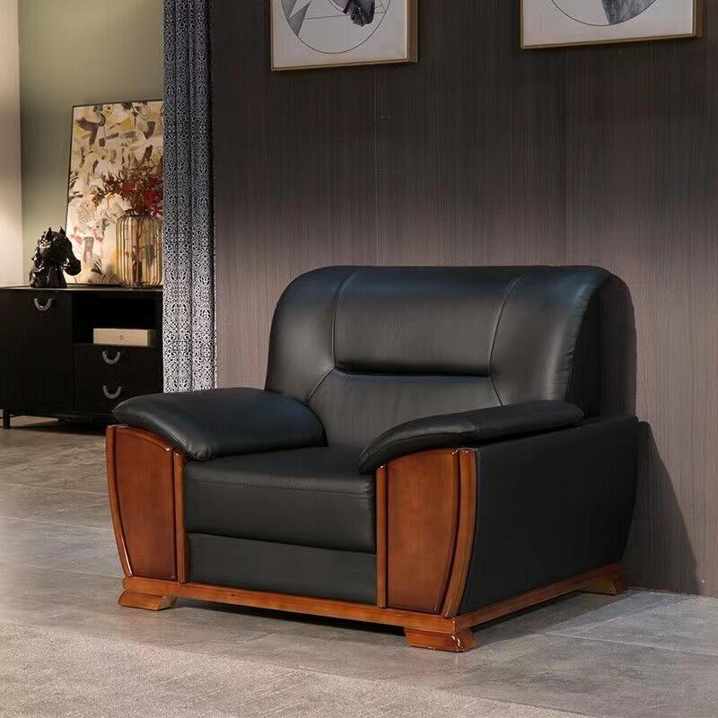 龙之腾商务办公单人位西皮皮沙发洽谈会客接待