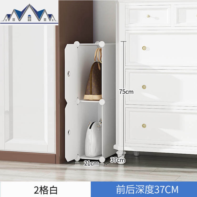 夹缝置物架卧室落地收纳神器房间包包收纳柜缝隙储物架子窄省空间_2_48 2格白