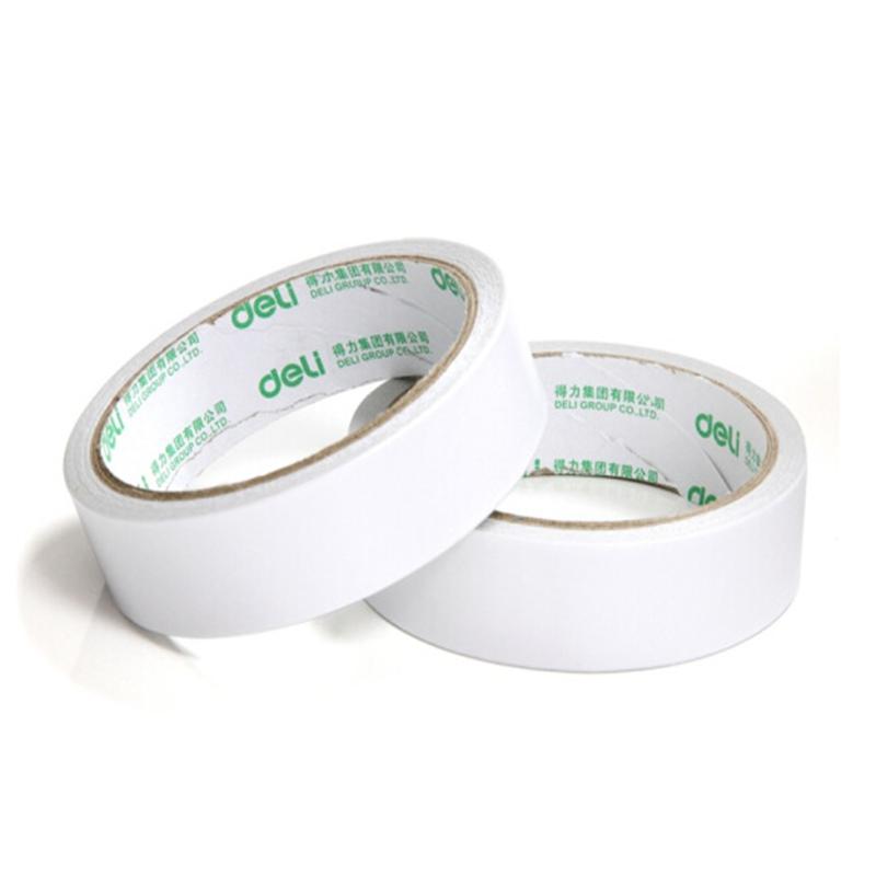 得力高粘性棉纸双面胶带 24mm*10y(9.1m/卷) 12卷袋装 办公用品 30403
