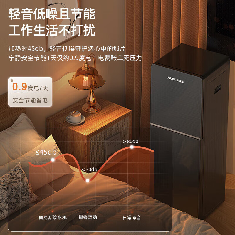 奥克斯(AUX)饮水机家用立式冷热型快速加热下置水桶饮水器YLR-5-X-28