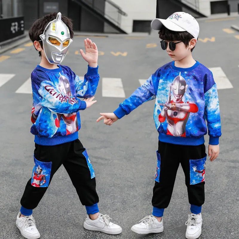 新品直营儿童奥特曼衣服童装春秋装新款秋季男童套装儿童宝宝两件套潮