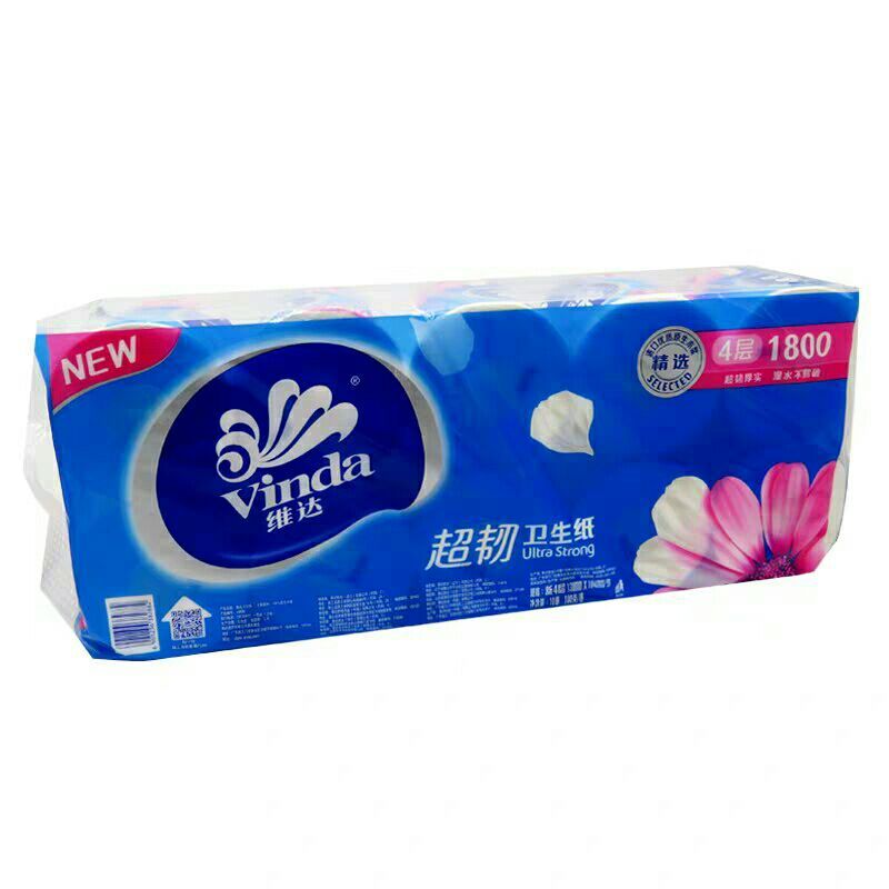 维达 V4688 超韧卫生纸卷筒纸180g/卷 维达四层卷纸 1提/10卷 单位(件)