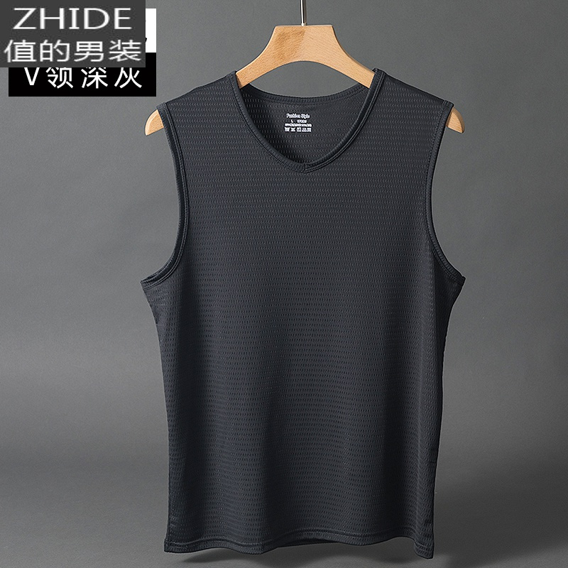 suntek冰丝网眼背心男薄款夏季透气空调衣大码运动速干宽肩无袖t恤