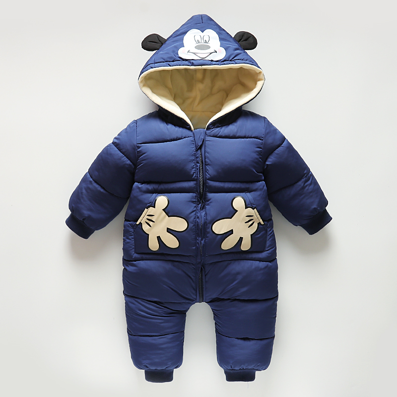 冬季加厚宝宝连体棉服保暖哈衣防风外出服