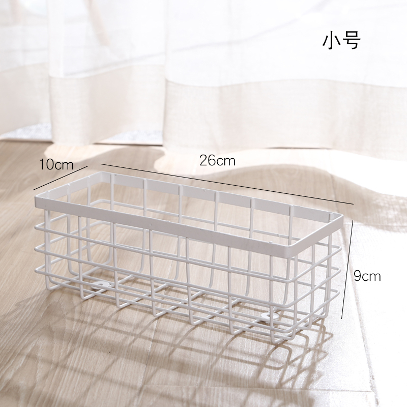 家柏饰(CORATED)北欧ins收纳篮铁艺桌面收纳盒收纳浴室化妆品零食储物收纳筐高清大图