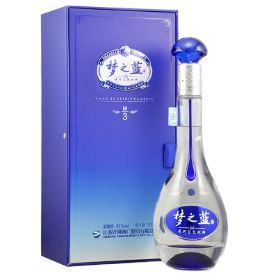 洋河蓝色经典 梦之蓝M3 45度 500ml 单瓶装 浓香型白酒 口感绵柔