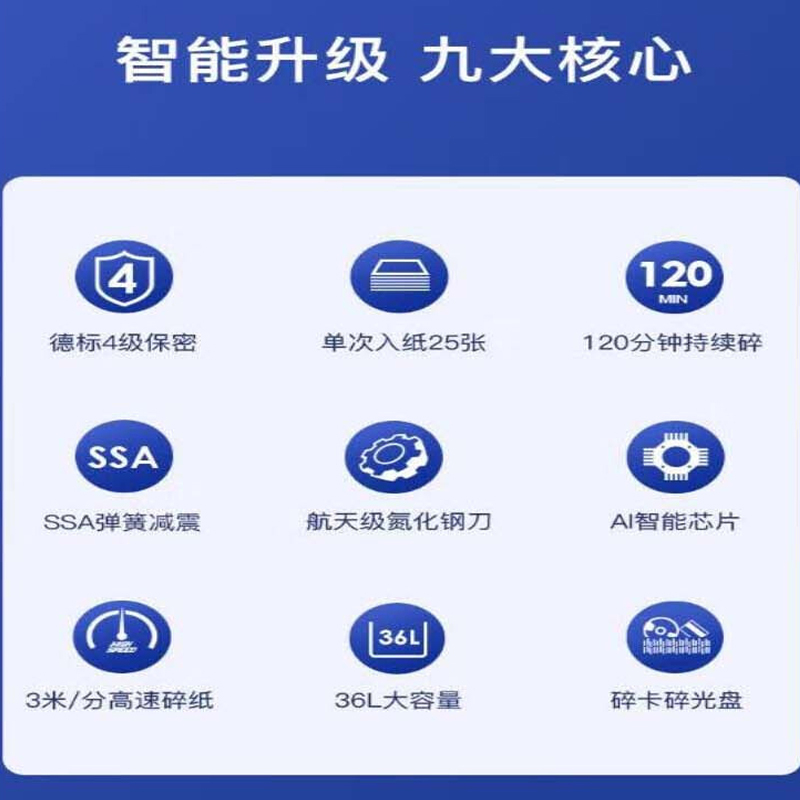 科密(comet) P-8760 4级保密办公商用碎纸机(单次25张 持续120分钟 36L 可碎卡、光盘、订书针)高清大图