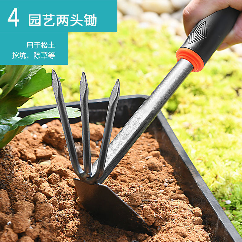 [补贴10%]铲子铁铲小铲子种花工具三件套小耙子小锄头铁锹农用赶海园艺种菜高清大图