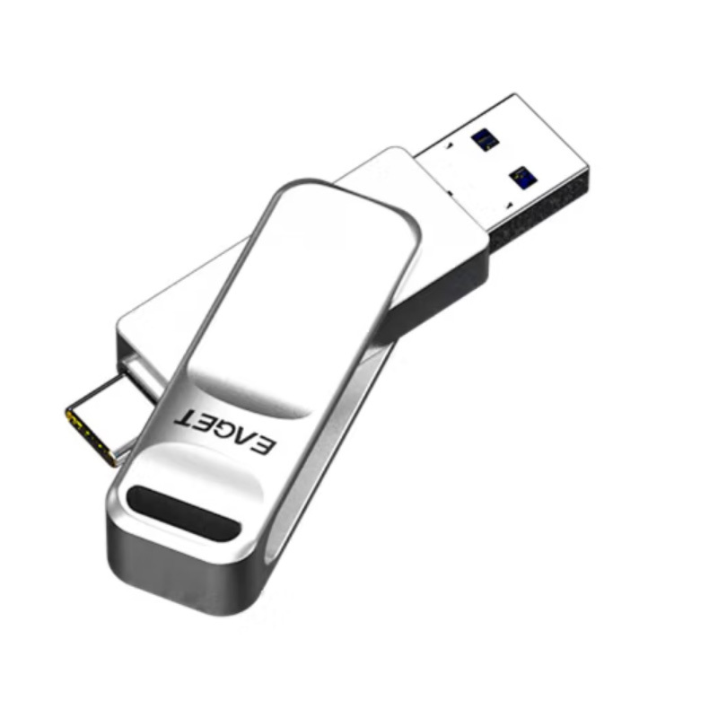 忆捷(EAGET)CF20 128GB U盘Type-C USB3.0 双接口手机电脑多用旋转优盘金属 单位:个高清大图