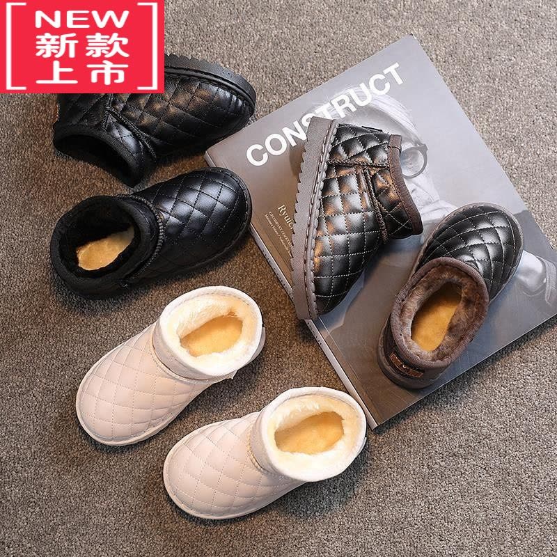 可莉允儿童棉鞋2022年冬季新款加厚加绒保暖雪地靴女童冬鞋软底大棉鞋潮图片