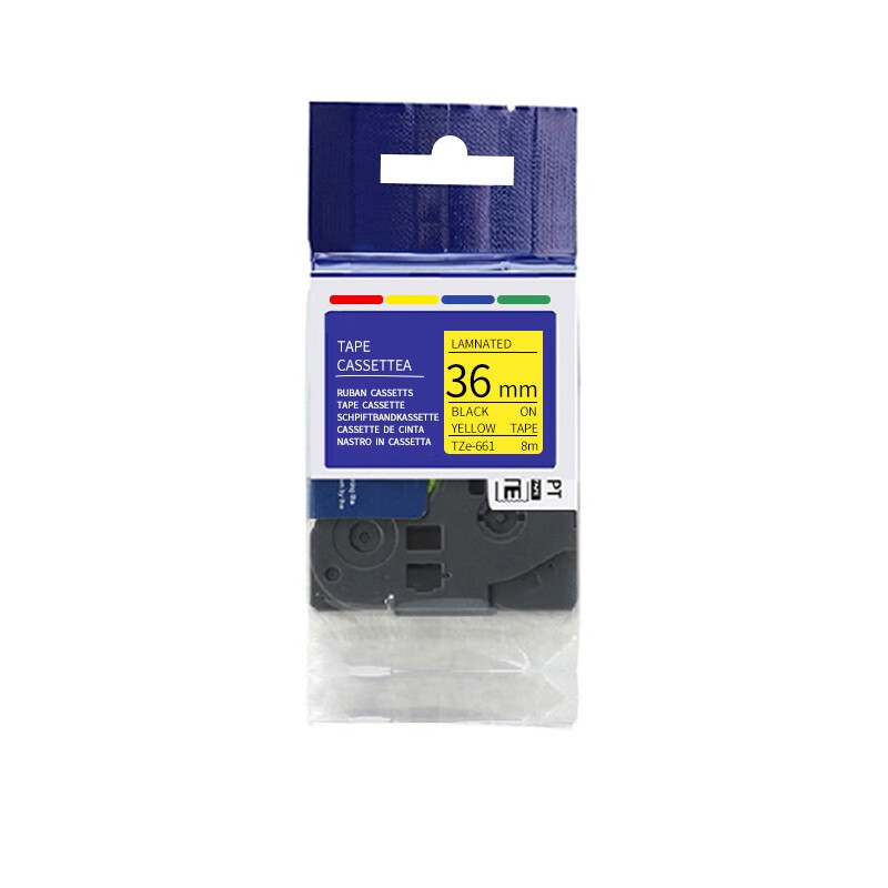 彩标 TZe-661 36mm 标签色带 (计价单位:个) 黄底黑字 黄底黑字