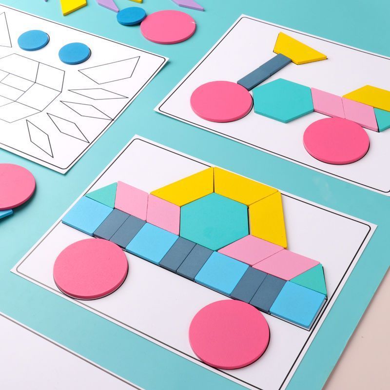 乐加酷儿童智力七巧板拼图玩具男孩3456岁幼儿益智女孩几何图形积木