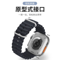 适用苹果手表表带apple watch8/7海洋硅胶运动表带s6/5/4/3/2/se