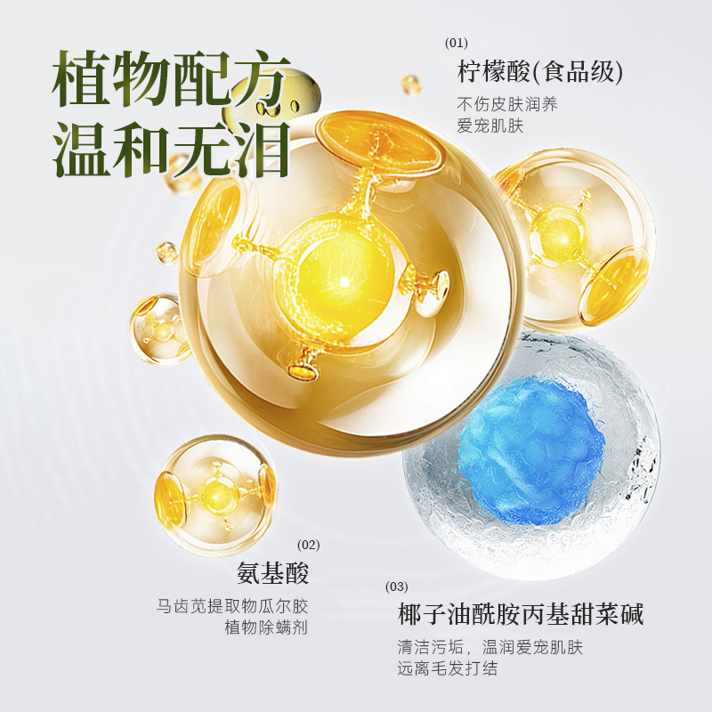 HWKW 猫咪通用沐浴露氨基酸配方洗护二合一宠物洗澡去污香波300ml高清大图