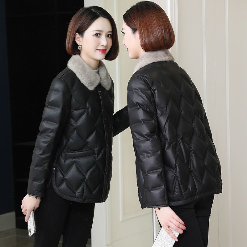 2021冬新款羽绒棉服女短款仿水貂领小个子棉衣外套轻薄保暖棉袄