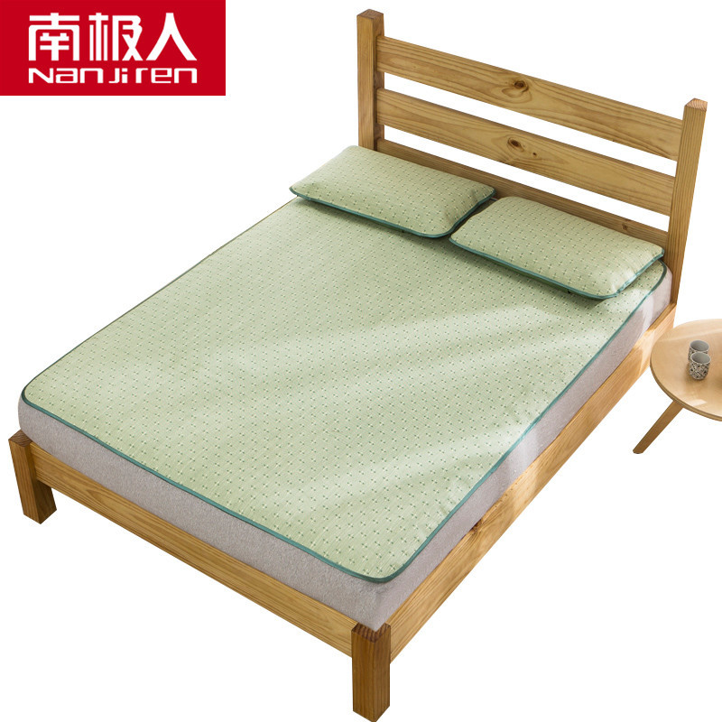 南极人(NanJiren)家纺 夏季清爽凉席/凉枕套件草席二三件套 床上用品亚草图案夏凉席套件可折叠空调席子