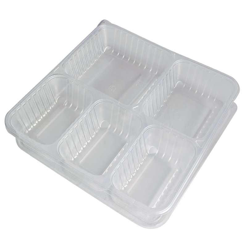 亿铁(YI TIE)一次性餐盒方五格1500ml带盖100只/件高清大图