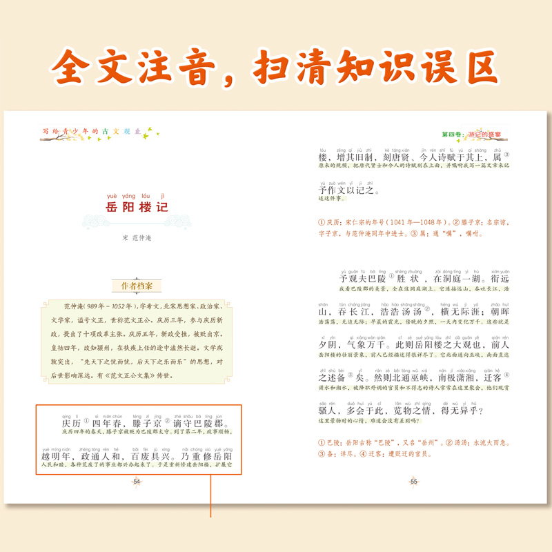 [醉染正版]写给青少年的古文观止正版小古文小学初中高中注音详解注释版中学生经典选读中国古诗词诗经大全古文翻译初高中古文观高清大图