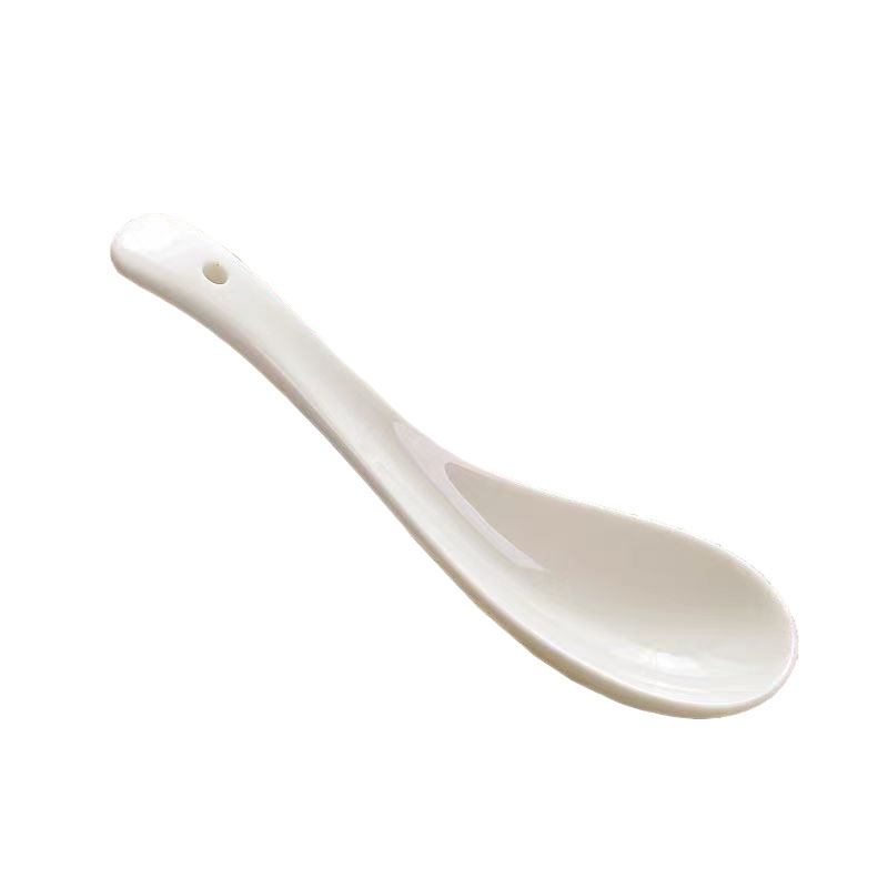 橙亿鸿 包厢餐具纯白骨瓷小汤勺 14*4cm/个高清大图