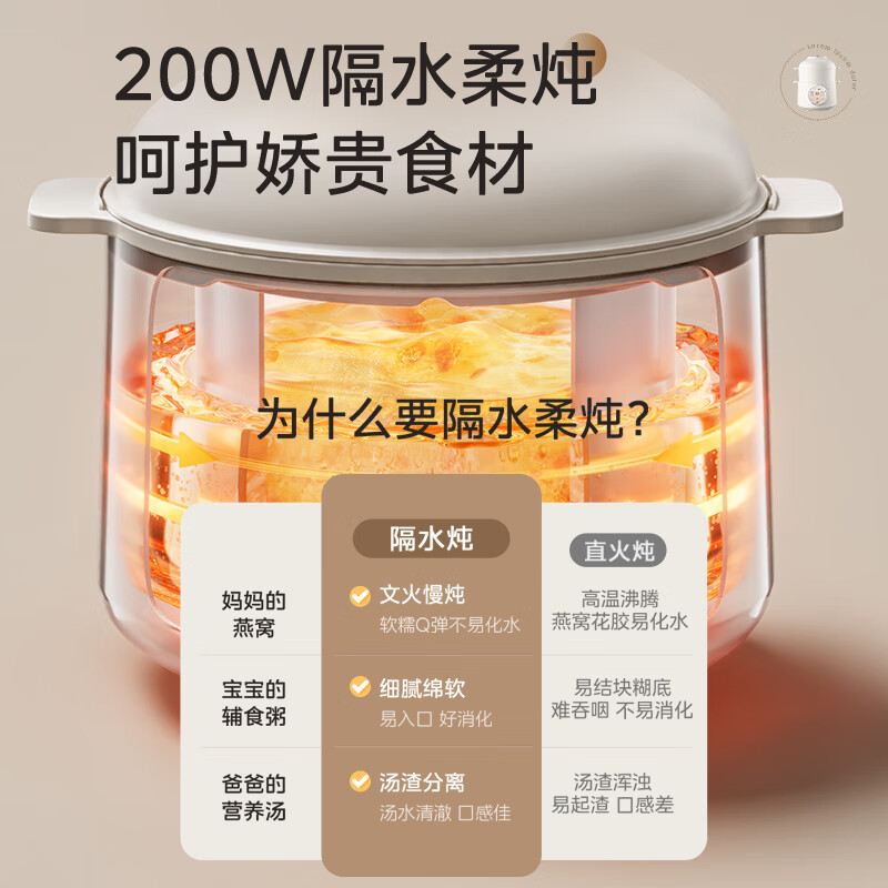 美的(Midea)MD-DZE1068 电炖锅 电炖盅燕窝炖盅 隔水炖锅 婴儿宝宝辅食锅 煲汤锅炖汤锅 蒸锅 1L小炖盅高清大图