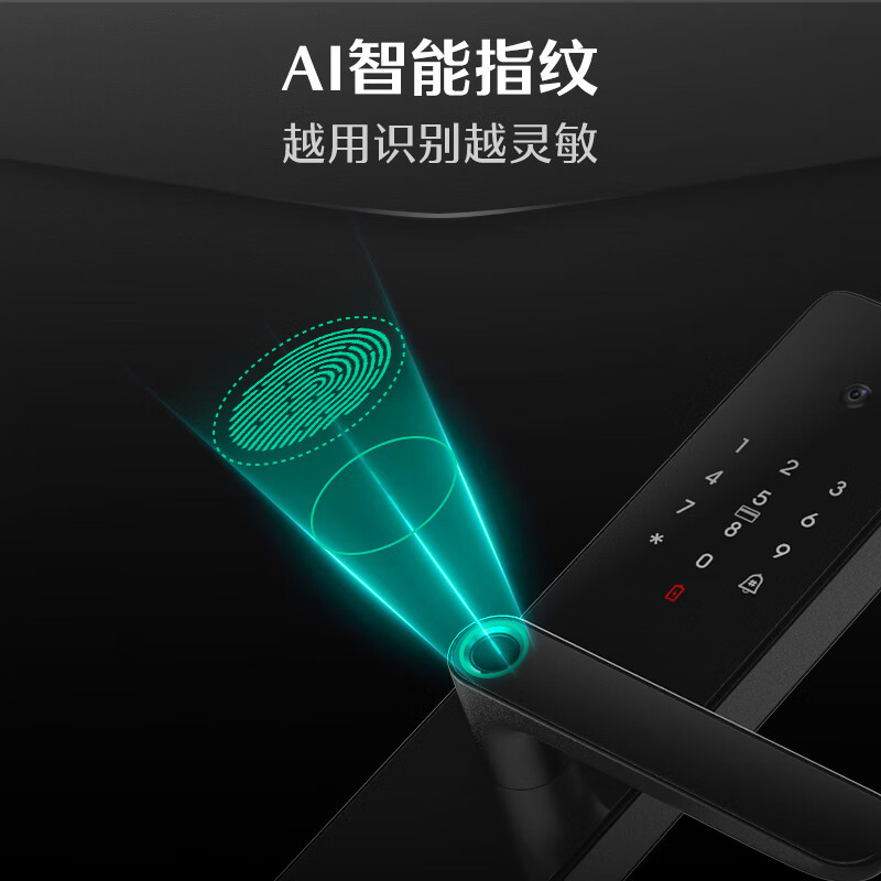 德施曼(DESMAN) P7-CT V7升级款电子锁密码锁小嘀 典雅黑 智能门锁猫眼视频锁防盗门锁高清大图