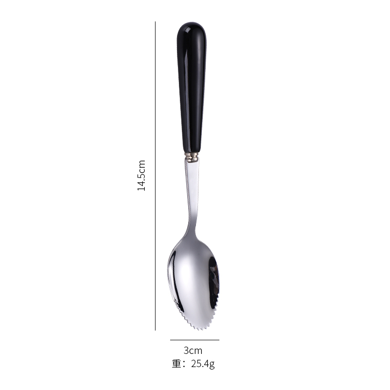 开优米(Kiuimi)儿童挖泥勺宝宝辅食器儿童餐具幼儿水果泥刮勺神器 黑色