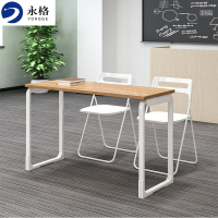 永格学校课桌椅员工培训桌学生桌阅览桌长条桌会议桌单层1600*400*750[1桌2椅]