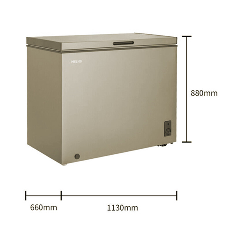 美菱(MELING)BC/BD-306DT 306升单温冷藏冷冻转换冰柜 大冷冻能力(咖啡金)
