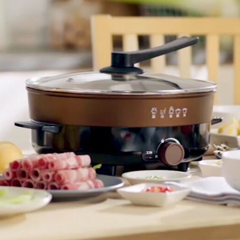 利仁电火锅4.5L大烤盘大功率自由火候均匀加热DHG-X451高清大图