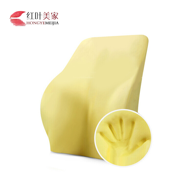 靠垫靠枕办公室腰垫记忆棉护腰背垫椅子靠背汽车座椅腰枕孕妇腰靠天鹅绒藏青43x32x13CM