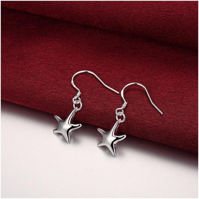 E090Women silver plated earring镀925纯银日韩时尚甜美耳环饰品